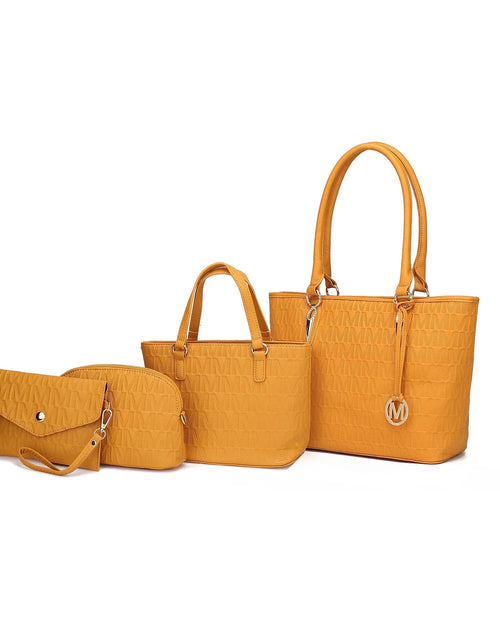 Load image into Gallery viewer, by Mia K. Marimar Women'S Tote Bag with Pouch and Wristlet, Signature 4 Piece Set - Grey
