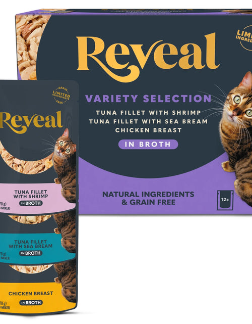 Load image into Gallery viewer, Pet Food Natural Wet Cat Food, Fish &amp; Chicken in Broth Variety Pack, 12 X 2.47Oz Pouches
