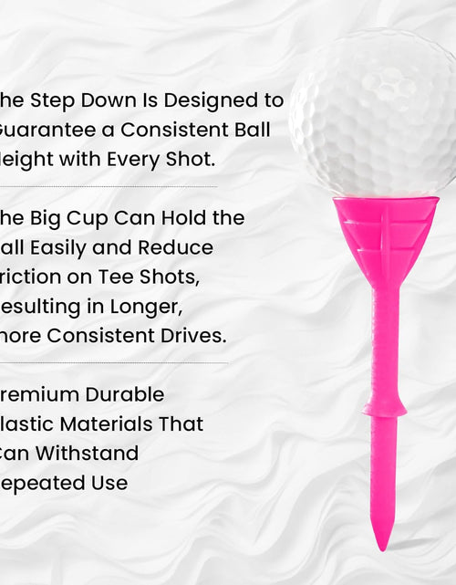 Load image into Gallery viewer, Golf Tees Plastic 3 1/4 Inch Upgrade Unbreakable Bulk Value 30/50 Pack Reduce Friction Side Spin Durable Stable 83Mm Long Tee for Golfer Practice
