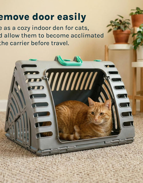 Load image into Gallery viewer, Foldable Travel Cat Carrier - Front Door Plastic Collapsible Carrier Collection, Waterproof Bed
