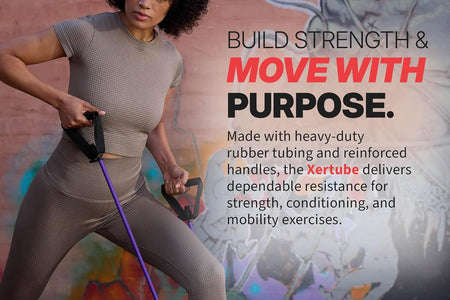 Xertube Resistance Bands with Handles – All Exercise Cords Sold Separately with Home Gym Fitness Door Anchor Attachment Option