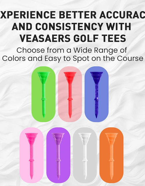 Load image into Gallery viewer, Golf Tees Plastic 3 1/4 Inch Upgrade Unbreakable Bulk Value 30/50 Pack Reduce Friction Side Spin Durable Stable 83Mm Long Tee for Golfer Practice
