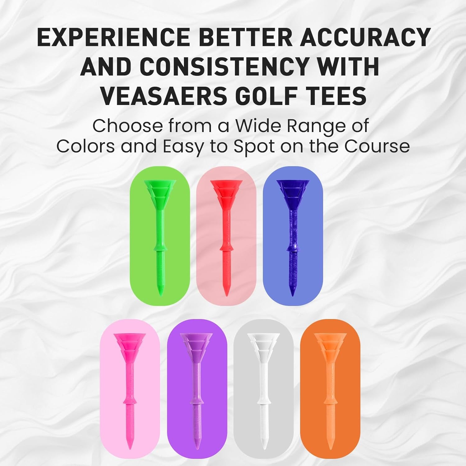 Golf Tees Plastic 3 1/4 Inch Upgrade Unbreakable Bulk Value 30/50 Pack Reduce Friction Side Spin Durable Stable 83Mm Long Tee for Golfer Practice