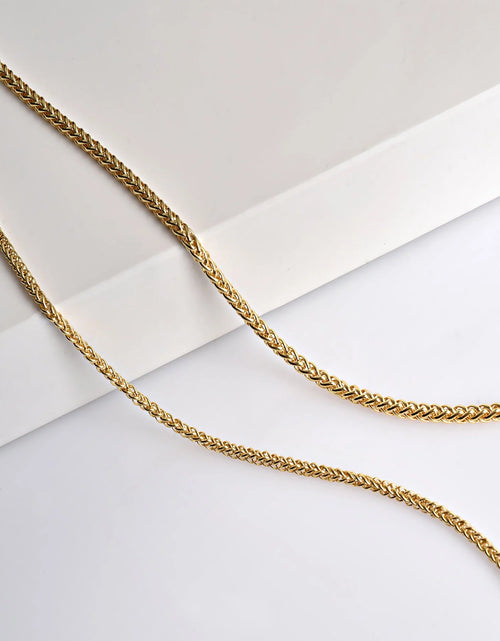 Load image into Gallery viewer, Gold Chain Necklace Collection - 14K Solid Yellow Gold Filled round Wheat/Palm Chain Necklaces for Women and Men with Different Sizes (2.5Mm, or 3.2Mm)
