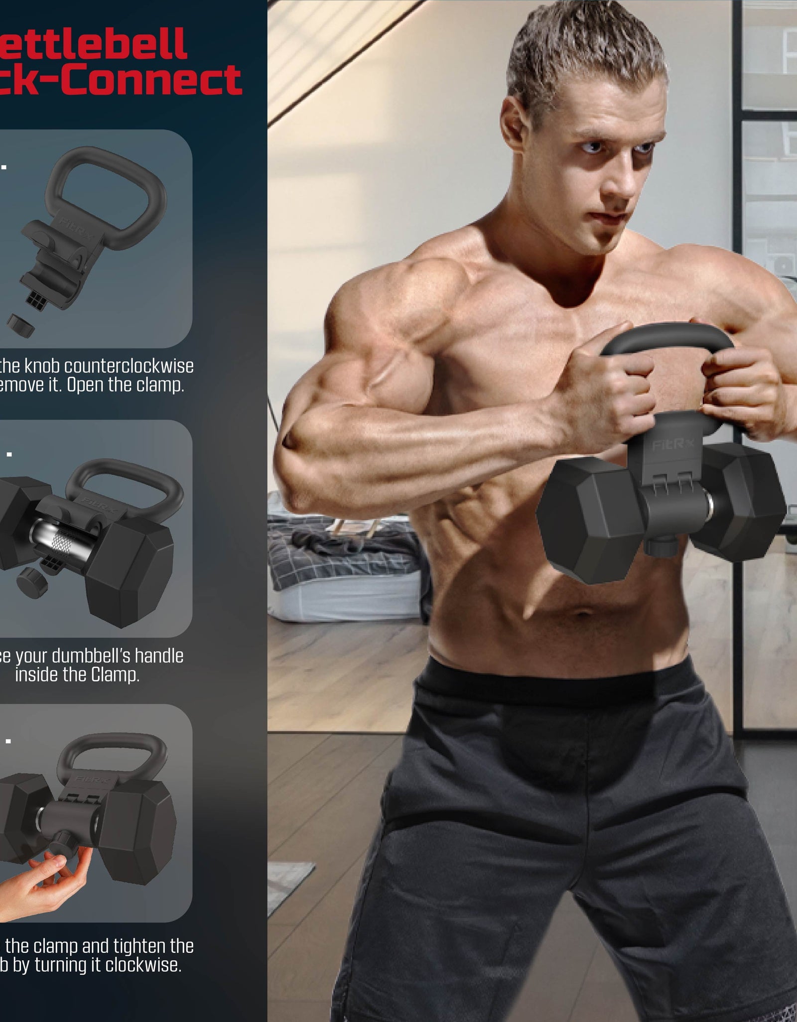 X-Bell System Dumbbells to Barbell Converter, Dumbbell to Curl Bar, Macebell and Kettlebell Handle