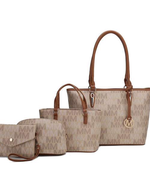 Load image into Gallery viewer, Alexy Women'S Tote Bag, Small Tote Bag, Pouch Purse &amp; Wristlet Wallet Bag 4 Pcs Handbag Set by Mia K - Beige
