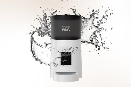 Penthouse Paws Smart HD Automatic Pet Feeder, 6L Dry Food Capacity, 1080P Camera, 2-Way Audio, Scheduled Meals, Backup Power, Easy to Clean, Anti-Jam Design for Cat and Dog, White