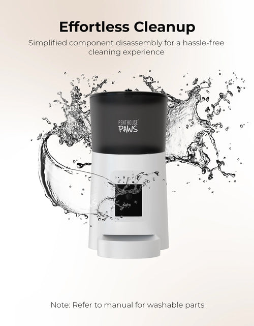 Load image into Gallery viewer, Penthouse Paws Smart HD Automatic Pet Feeder, 6L Dry Food Capacity, 1080P Camera, 2-Way Audio, Scheduled Meals, Backup Power, Easy to Clean, Anti-Jam Design for Cat and Dog, White
