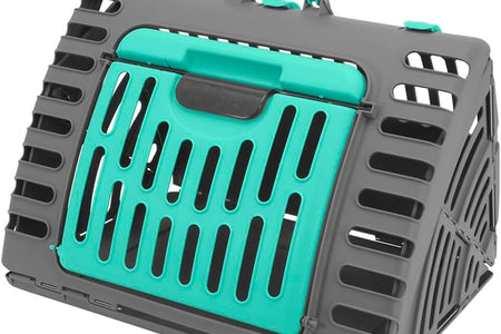 Foldable Travel Cat Carrier - Front Door Plastic Collapsible Carrier Collection, Waterproof Bed