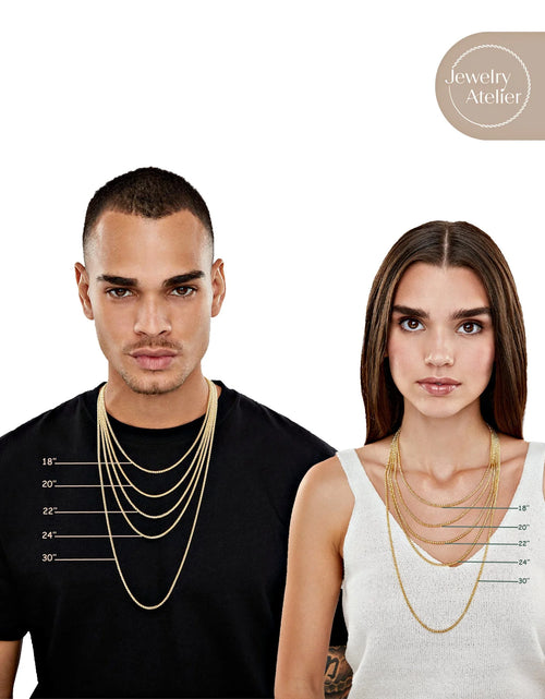 Load image into Gallery viewer, Gold Chain Necklace Collection - 14K Solid Yellow Gold Filled round Wheat/Palm Chain Necklaces for Women and Men with Different Sizes (2.5Mm, or 3.2Mm)
