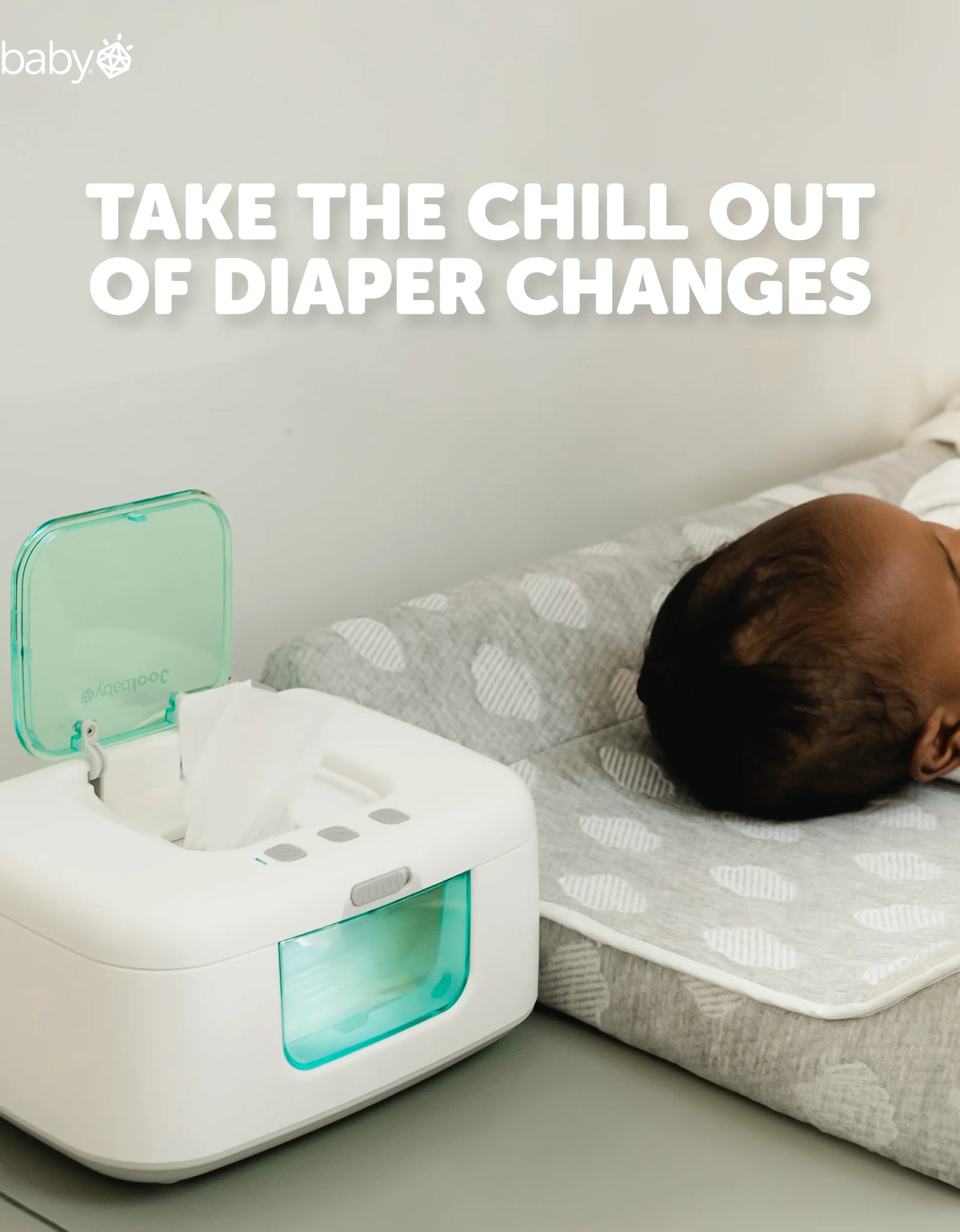 Baby Wipe Warmer & Dispenser with LED Changing Light & On/Off Switch by