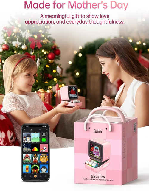 Load image into Gallery viewer, Ditoo Retro Pixel Art Game Bluetooth Speaker with 16X16 LED App Controlled Front Screen (Pink)
