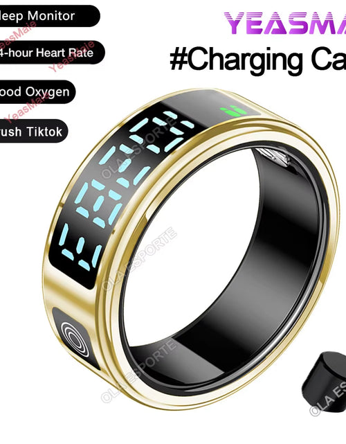 Load image into Gallery viewer, 2025 Smart Ring LED Touch Display Screen Gesture Swipe Video Heart Rate Health Monitoring 5ATM Waterproof Smart Rings Men Women
