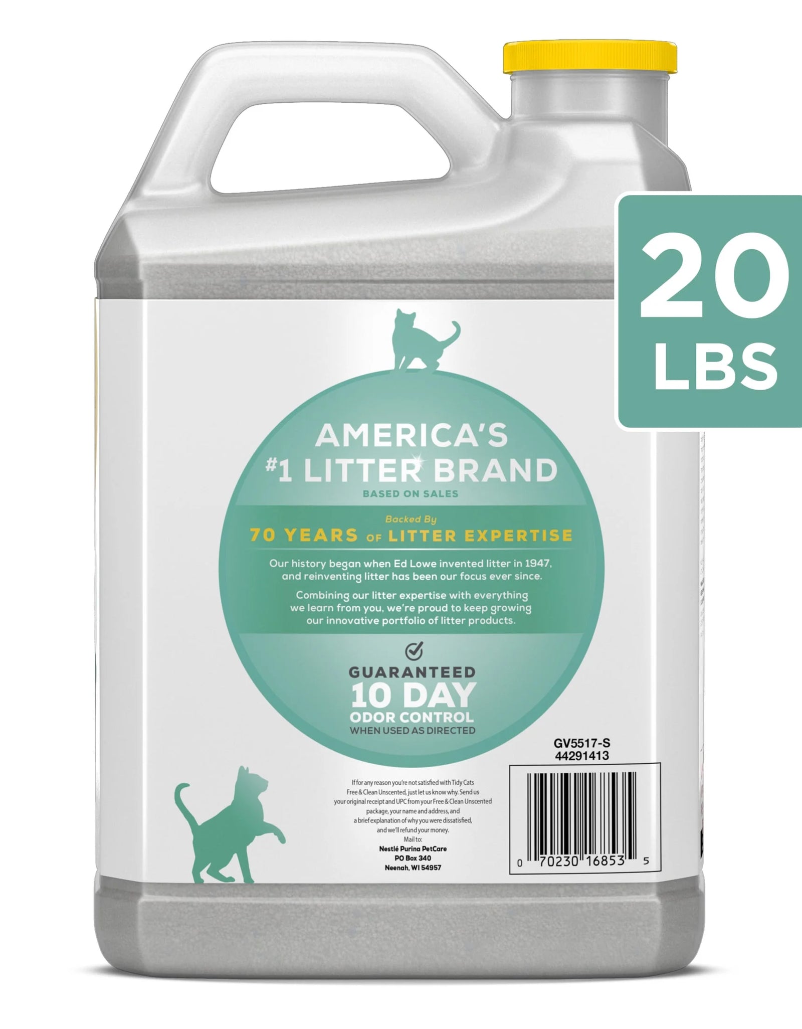 Purina  Free and Clean Clumping Cat Litter, Unscented, 20 Lb Jug