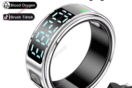 2025 Smart Ring LED Touch Display Screen Gesture Swipe Video Heart Rate Health Monitoring 5ATM Waterproof Smart Rings Men Women