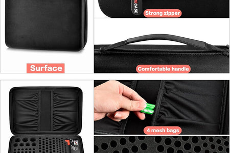 Hard Battery Organizer Storage Box, Carrying Case Bag Holder - Holds 148 Batteries AA AAA C D 9V - with Battery Tester BT-168 (Batteries Are Not Included)