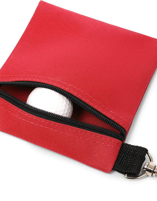 Load image into Gallery viewer, Golf Tee Pouch, 5.62 X 6.87 Inch Professional Zipper Golf Tee/Ball Pouch Bag with Metal Lobster Claw Clip
