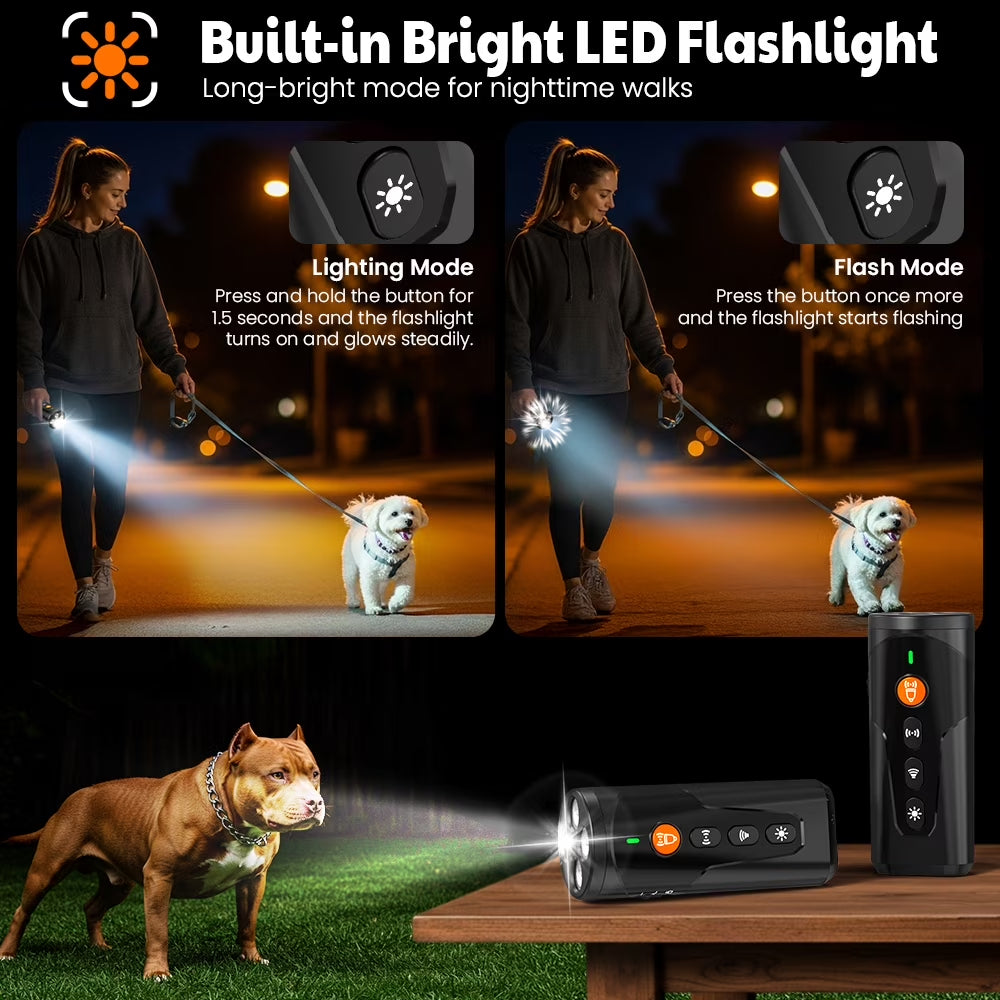 Ultrasonic anti Barking Device, Handheld Dog Bark Deterrent Device Stops Bad Behavior, Alternative to Painful Dog Shock Collar