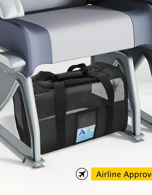 Load image into Gallery viewer, Pet Carrier Airline Approved, Cat Carriers for Medium Cats Small Cats, Soft Dog Carriers for Small Dogs Medium Dogs, TSA Approved Pet Carrier for Cats Dogs of 15 Lbs, Puppy Carrier,Black
