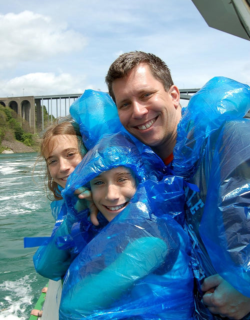 Load image into Gallery viewer, Rain Ponchos Family Pack | Emergency Raincoat Drawstring Hood Poncho for Children and Adults | Lightweight Reusable or Disposable
