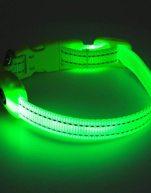 Load image into Gallery viewer, Light up Dog Collars - Adjustable Puppy Collar, Rechargeable LED Dog Collar for Small Dogs, Adjustable Cat Collar, Glowing Dog Lights for Night Walking (Green, XS)
