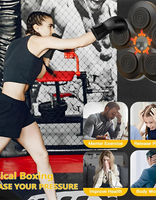 Load image into Gallery viewer, Music Boxing Machine, Electronic Boxing Training Equipment for Speed and Agility Training, Smart Boxing Machine Trainer with Boxing Gloves for Varied Workouts
