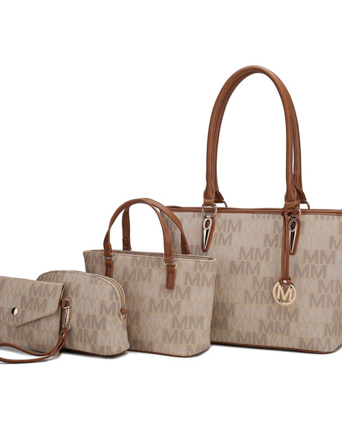 Load image into Gallery viewer, Alexy Women'S Tote Bag, Small Tote Bag, Pouch Purse &amp; Wristlet Wallet Bag 4 Pcs Handbag Set by Mia K - Beige
