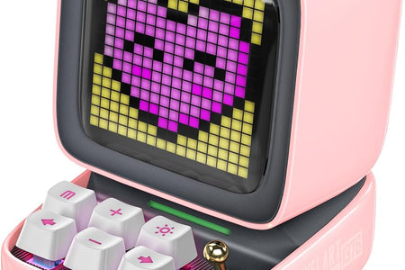 Ditoo Retro Pixel Art Game Bluetooth Speaker with 16X16 LED App Controlled Front Screen (Pink)