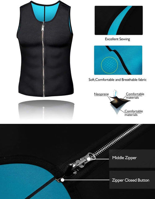 Load image into Gallery viewer, Men Sauna Vest Hot Sweat Waist Trainer Corset Neoprene Tank Top Shapewear Slimming Shirt Workout Suit
