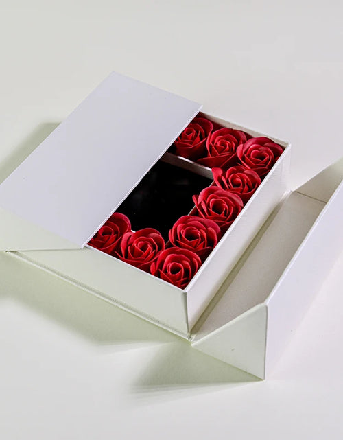 Load image into Gallery viewer, Eternal Flower Jewelry Box W Blue Crystal Heart Necklace Pendant Soap Rose Gift Box Wedding Jewelry Gift for Women Girfriend Mom
