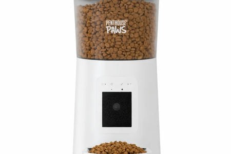 Penthouse Paws Smart HD Automatic Pet Feeder, 6L Dry Food Capacity, 1080P Camera, 2-Way Audio, Scheduled Meals, Backup Power, Easy to Clean, Anti-Jam Design for Cat and Dog, White
