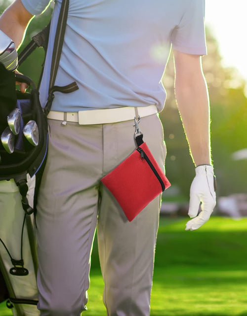 Load image into Gallery viewer, Golf Tee Pouch, 5.62 X 6.87 Inch Professional Zipper Golf Tee/Ball Pouch Bag with Metal Lobster Claw Clip

