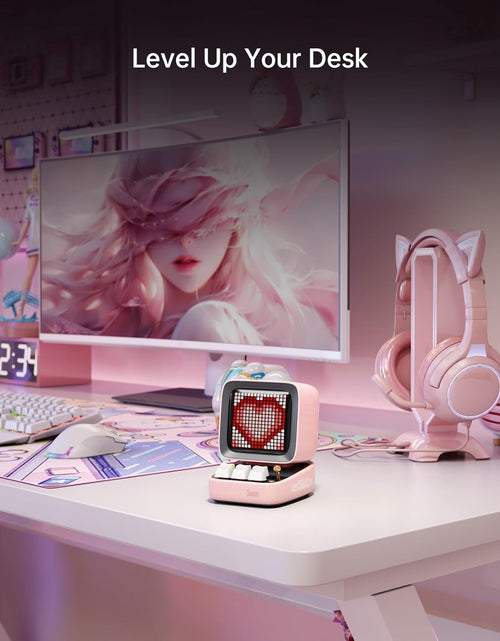 Load image into Gallery viewer, Ditoo Retro Pixel Art Game Bluetooth Speaker with 16X16 LED App Controlled Front Screen (Pink)
