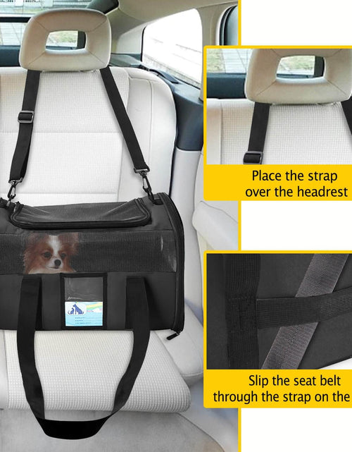Load image into Gallery viewer, Pet Carrier Airline Approved, Cat Carriers for Medium Cats Small Cats, Soft Dog Carriers for Small Dogs Medium Dogs, TSA Approved Pet Carrier for Cats Dogs of 15 Lbs, Puppy Carrier,Black
