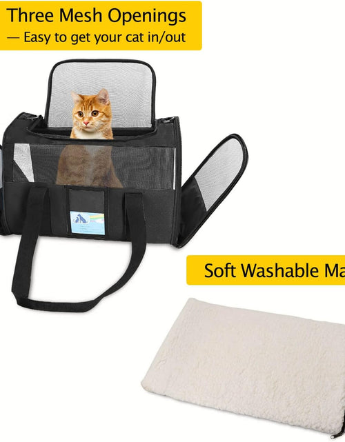 Load image into Gallery viewer, Pet Carrier Airline Approved, Cat Carriers for Medium Cats Small Cats, Soft Dog Carriers for Small Dogs Medium Dogs, TSA Approved Pet Carrier for Cats Dogs of 15 Lbs, Puppy Carrier,Black

