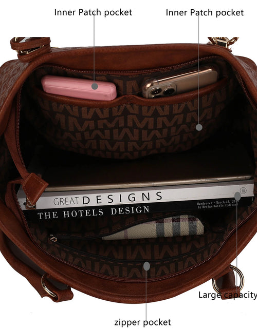 Load image into Gallery viewer, by Mia K. Marimar Women'S Tote Bag with Pouch and Wristlet, Signature 4 Piece Set - Grey
